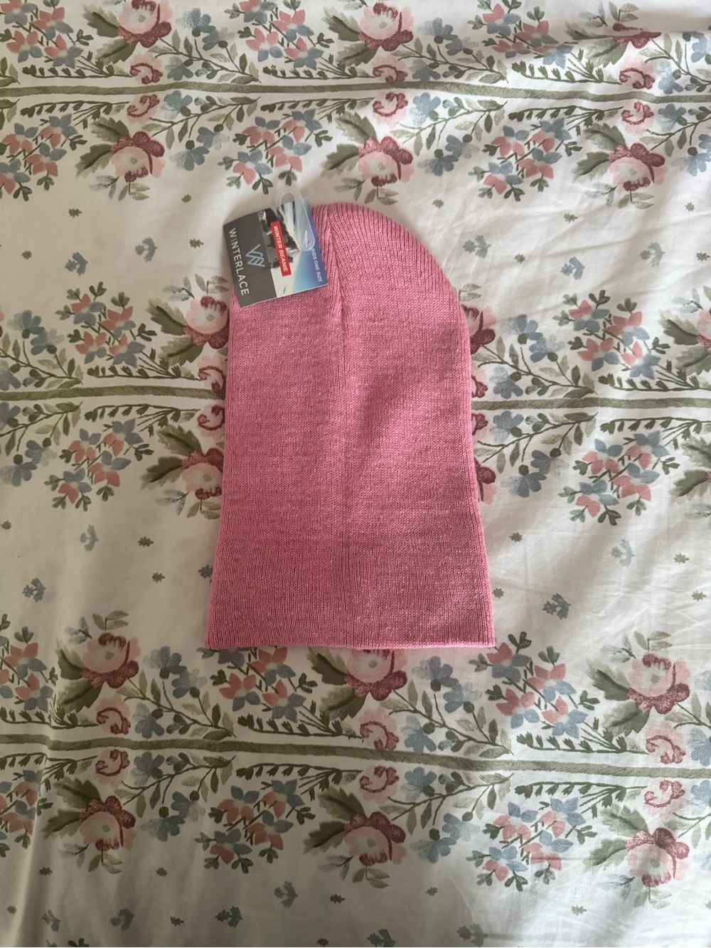 Kids Pink Knit Beanie Hat -